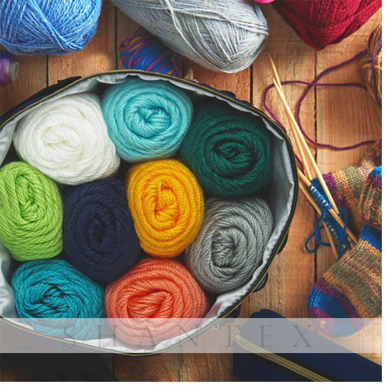 Dark Blue Durable Knitting Organizer Crochet Aufbewahrungstasche aus Segeltuch Knitting Yarn Bag Custom Yarn Storage Bag