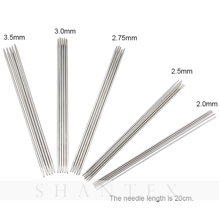 Robust im Gebrauch Kundenspezifische Stricknadeln aus rostfreiem Stahl mit doppelter Spitze