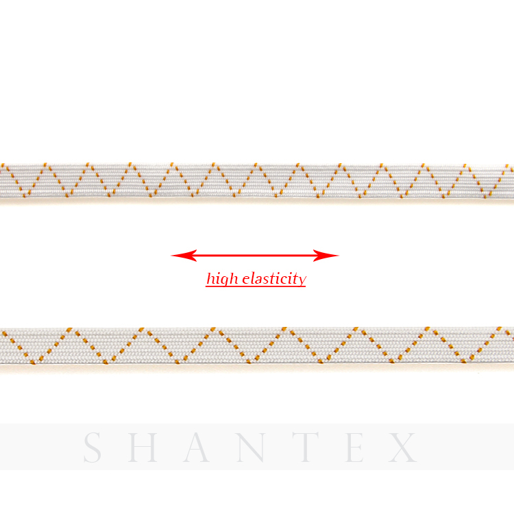 6 mm Latex und Polyester Geflochtene Elastic Band für Kleid Kleidung