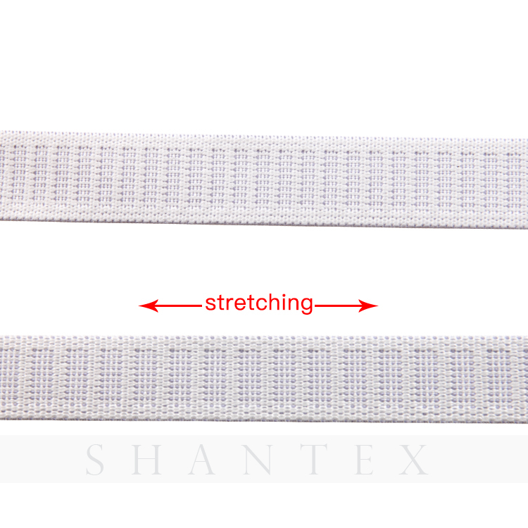 Weiß Woven Elastic Webbing Knit Non-Rolle Elastic Band